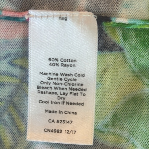 Talbots Square Neck Cotton Floral Multicolor Sweater Top size Large - Picture 5 of 5